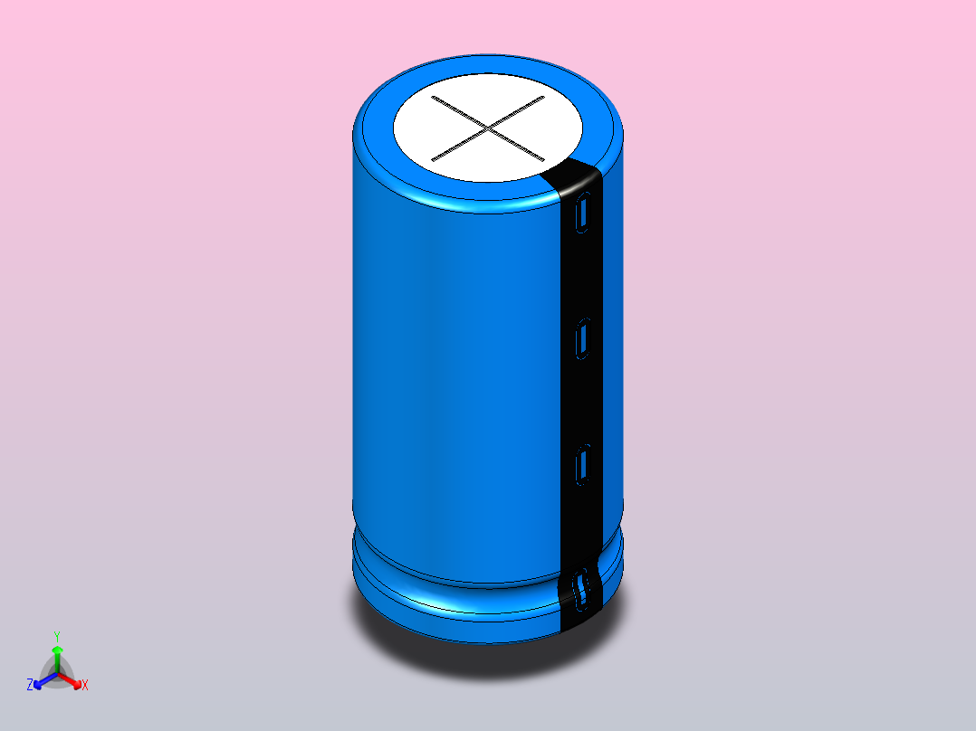 25 x50蓝黑底片电解电容器正等轴测图