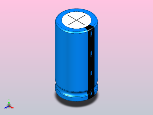 25 x50蓝黑底片电解电容器正等轴测缩略图