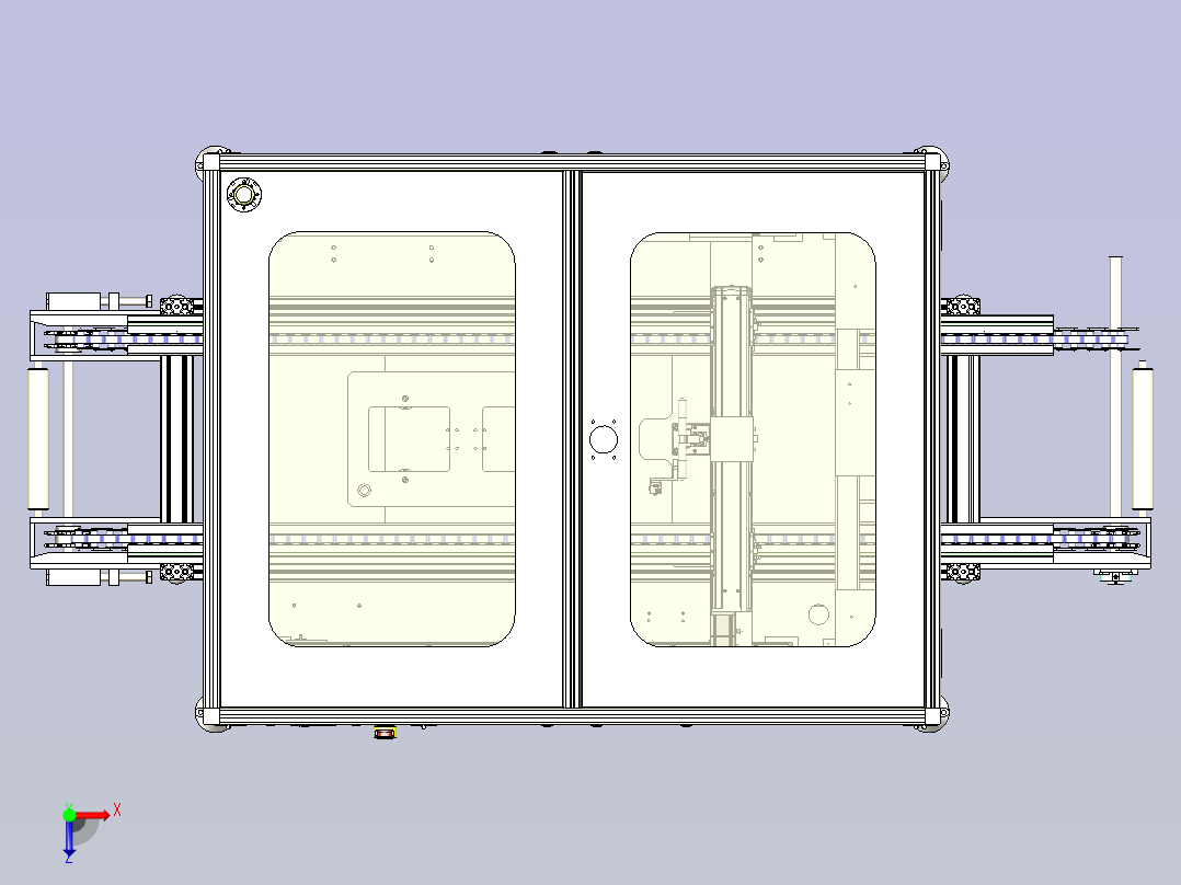 FPC模激光切割机3D模型图纸俯视图