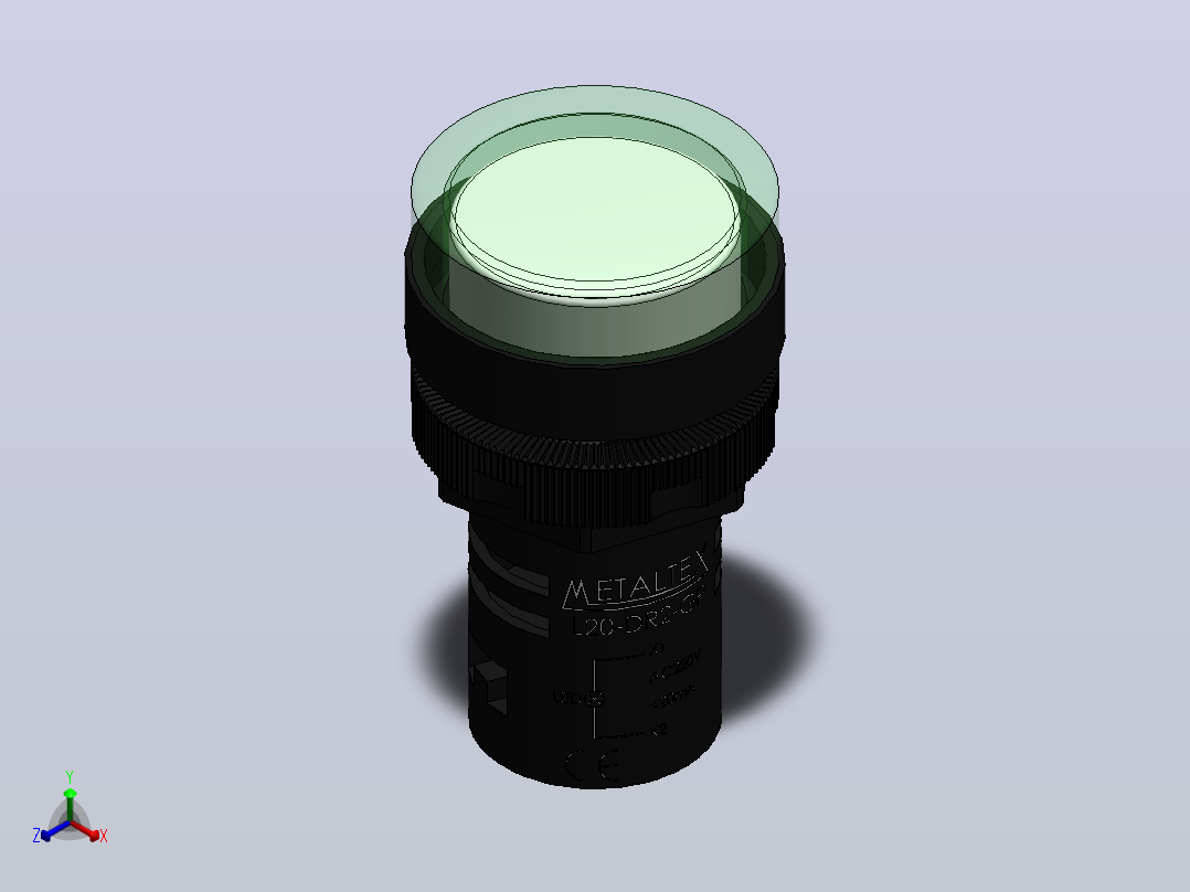绿色按钮正等轴测图