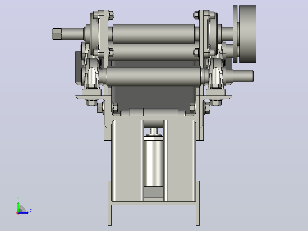 金属型材滚压成型机rolling-machine-模型格式为 stp左视图