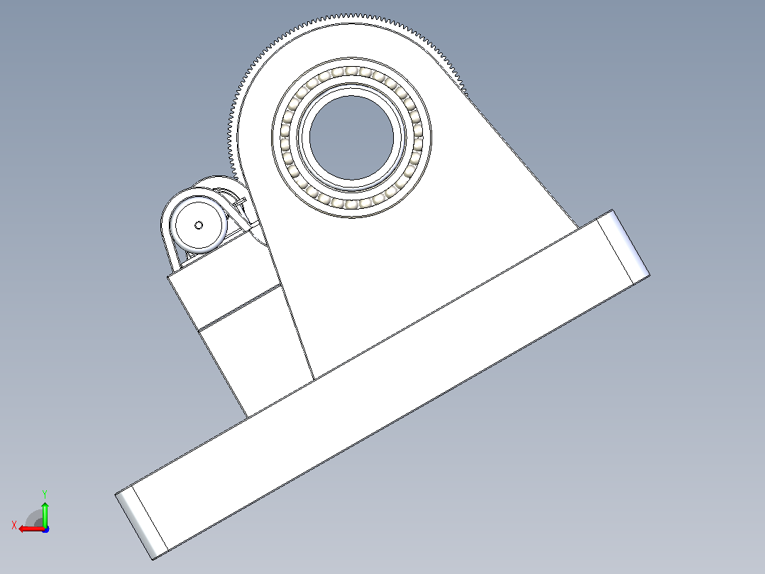 矿石球磨机3D图纸后视图