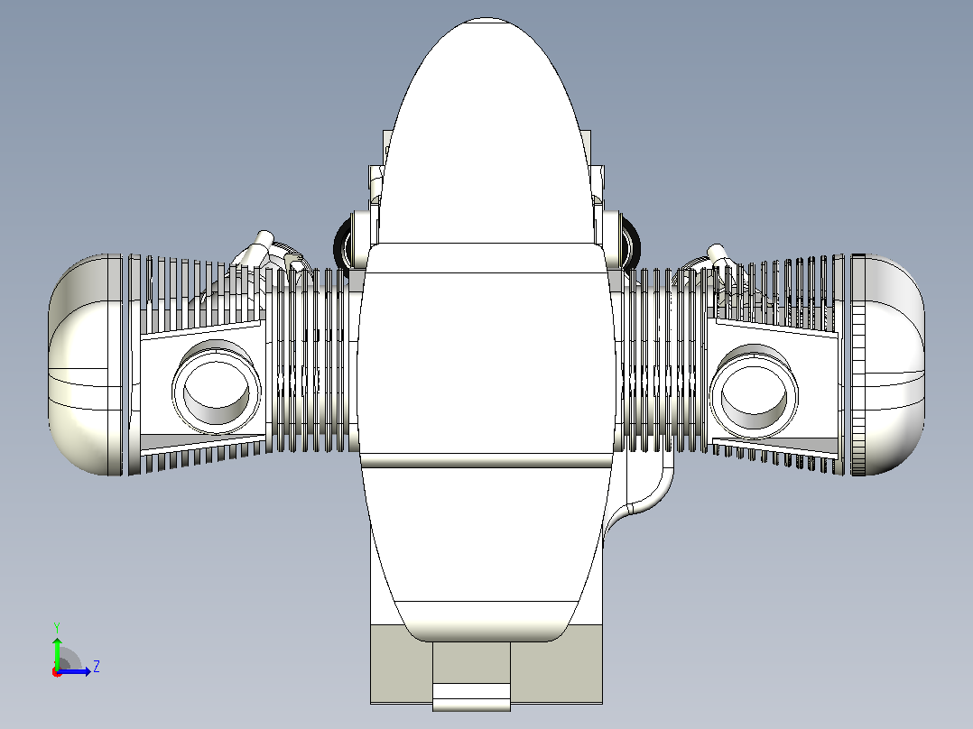 Motor BMW发动机简易模型3D图纸左视图