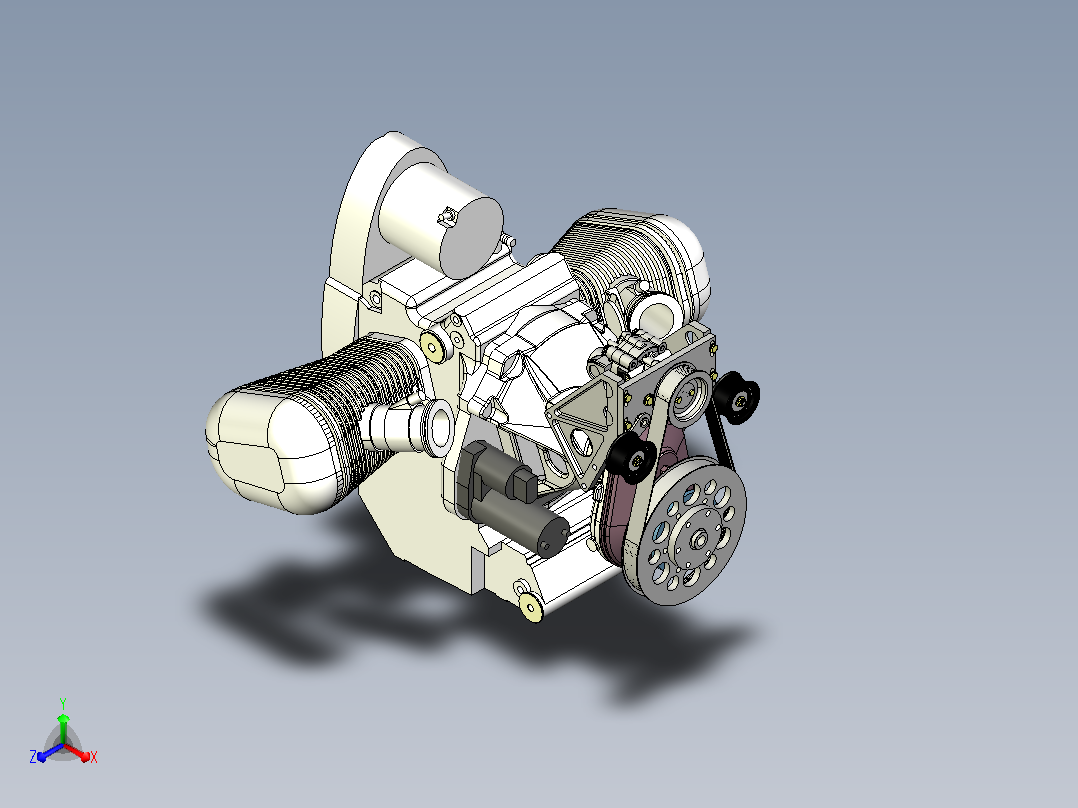 Motor BMW发动机简易模型3D图纸正等轴测图