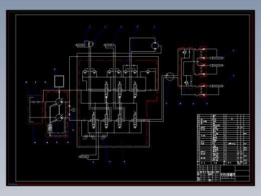 挖掘机液压系统原理图及布管图