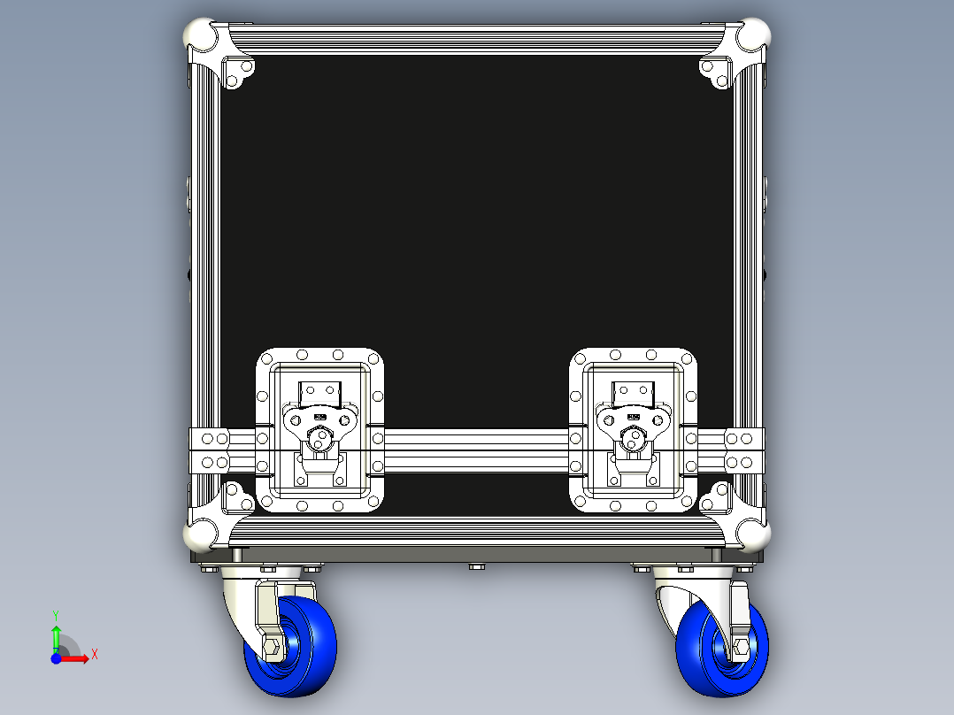 Combo Amp移动式专业音箱放大器3D数模图纸 STP格式前视图