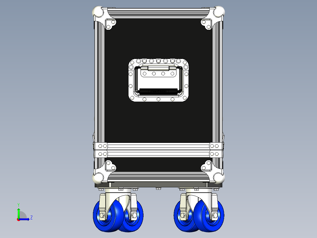 Combo Amp移动式专业音箱放大器3D数模图纸 STP格式左视图