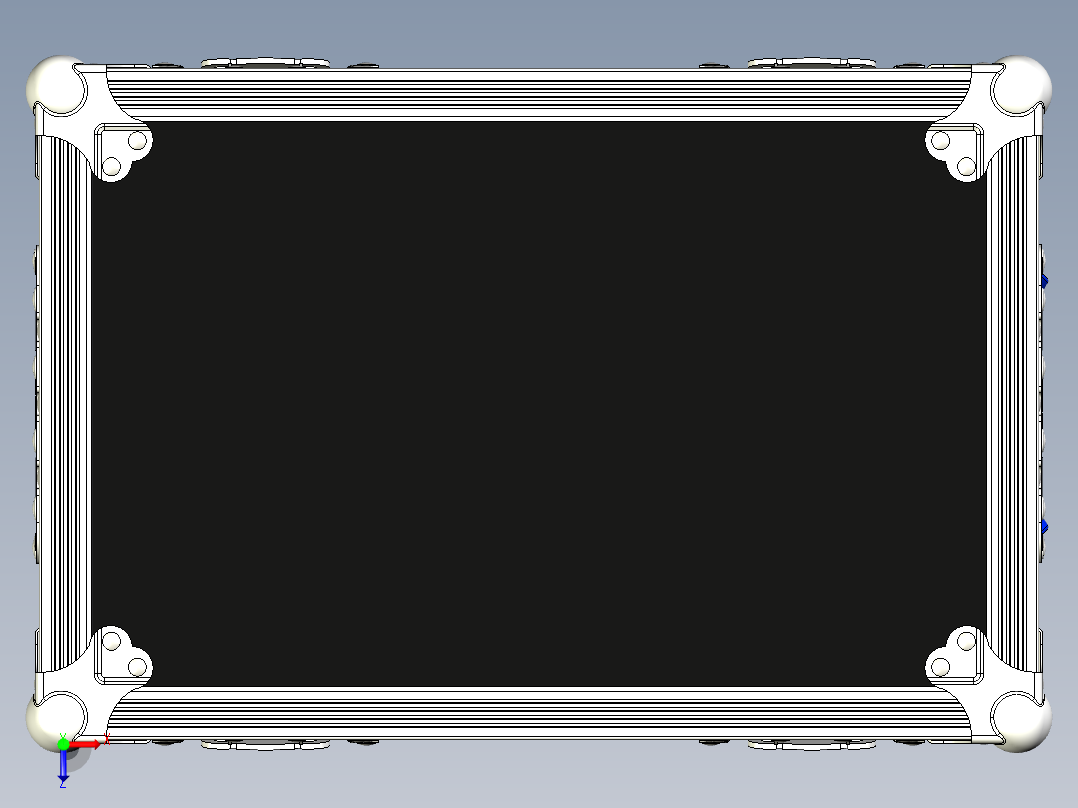 Combo Amp移动式专业音箱放大器3D数模图纸 STP格式俯视图