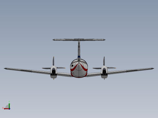 民用飞机3D模型后视缩略图