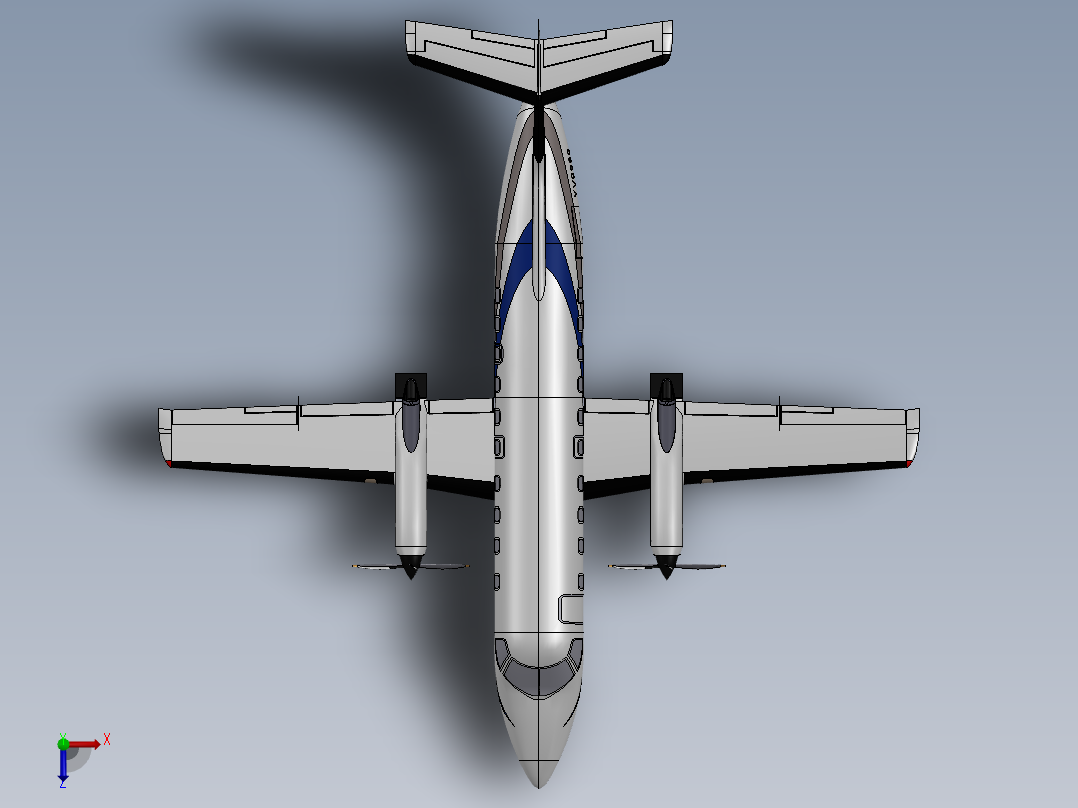 民用飞机3D模型俯视图