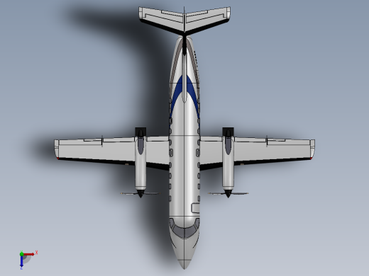 民用飞机3D模型俯视缩略图