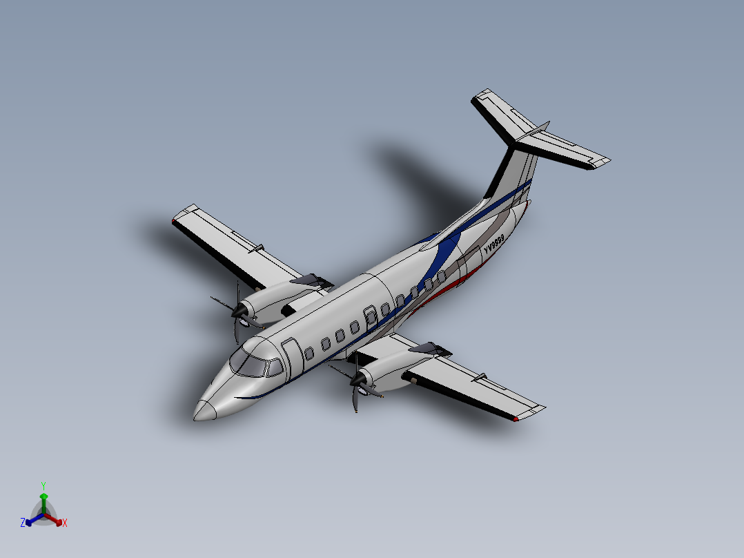 民用飞机3D模型正等轴测图