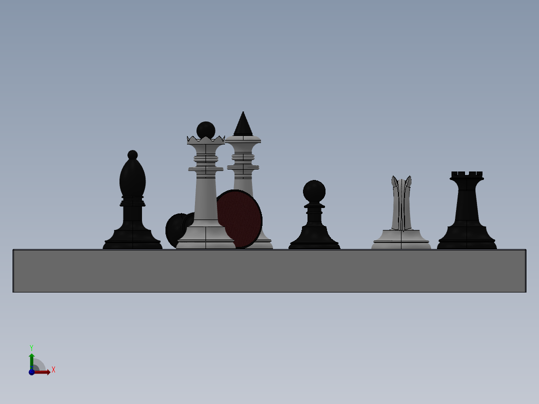 solidworks 国际象棋前视图