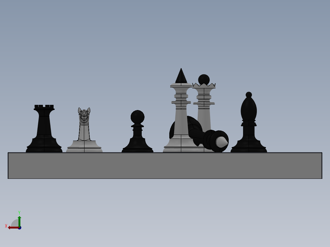 solidworks 国际象棋后视图