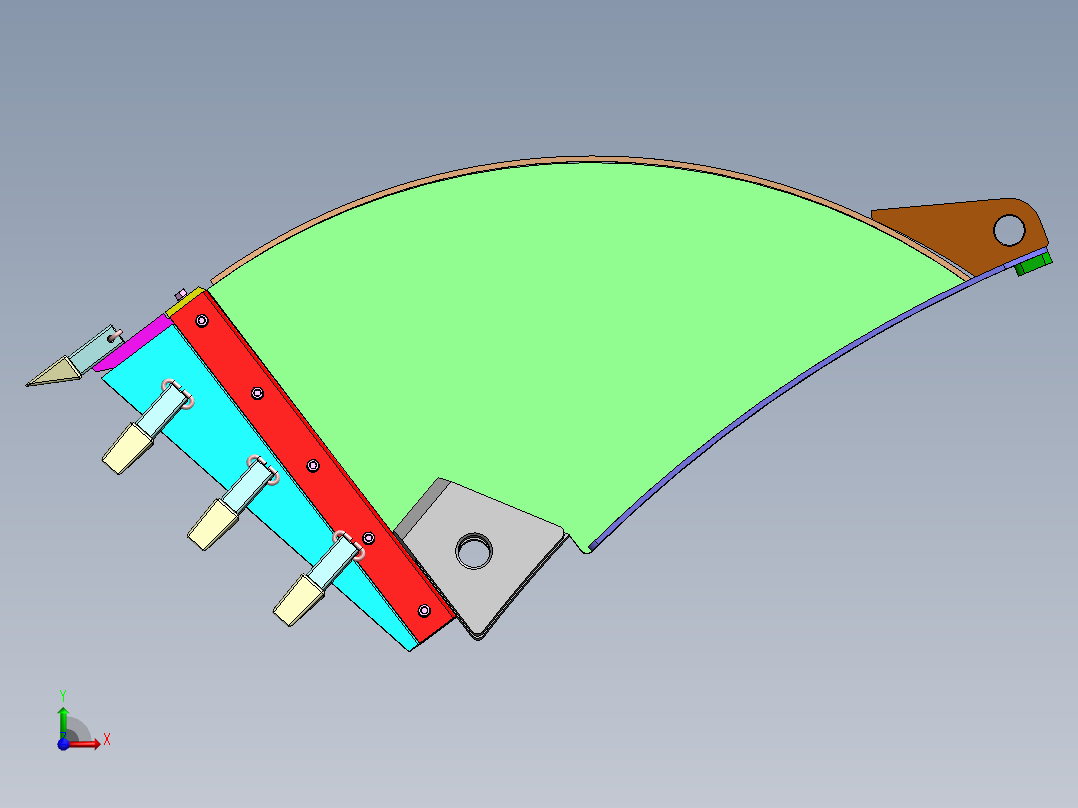 挖机铲斗前视图