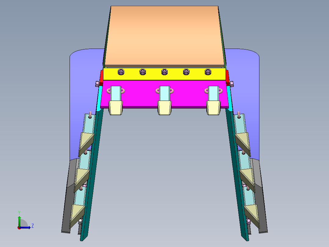 挖机铲斗左视图