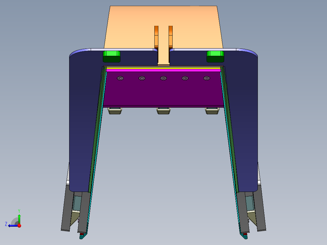 挖机铲斗右视图