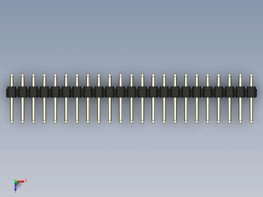 彩色公头100mil（2.54mm）系列-DS1021_black_1x23p_100mil_Type1_rev1.0俯视缩略图