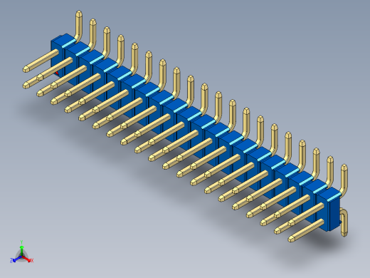 彩色公排针 100mil 2.54mm 系列-DS1022_blue_40p_100mil_TypeSMT_rev1.0