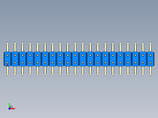 彩色公排针 100mil 2.54mm 系列-DS1022_blue_40p_100mil_TypeSMT_rev1.0前视缩略图