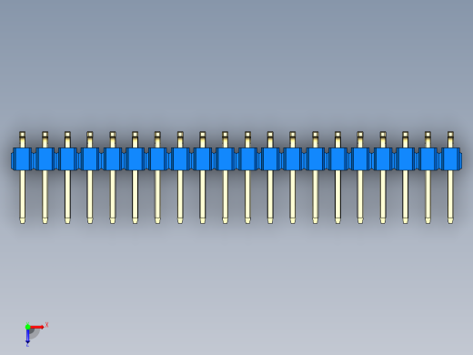 彩色公排针 100mil 2.54mm 系列-DS1022_blue_40p_100mil_TypeSMT_rev1.0俯视缩略图