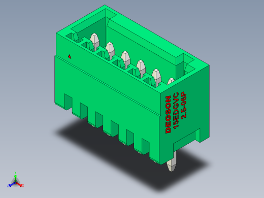 DEGSON 15EDG 系列 2.5mm 接线端子包-15EDGVC-2.5-06P-14-00AH正等轴测缩略图