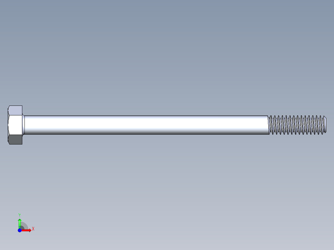 UNC 六角螺栓-Hex Bolt 0.250-20 x 4前视图