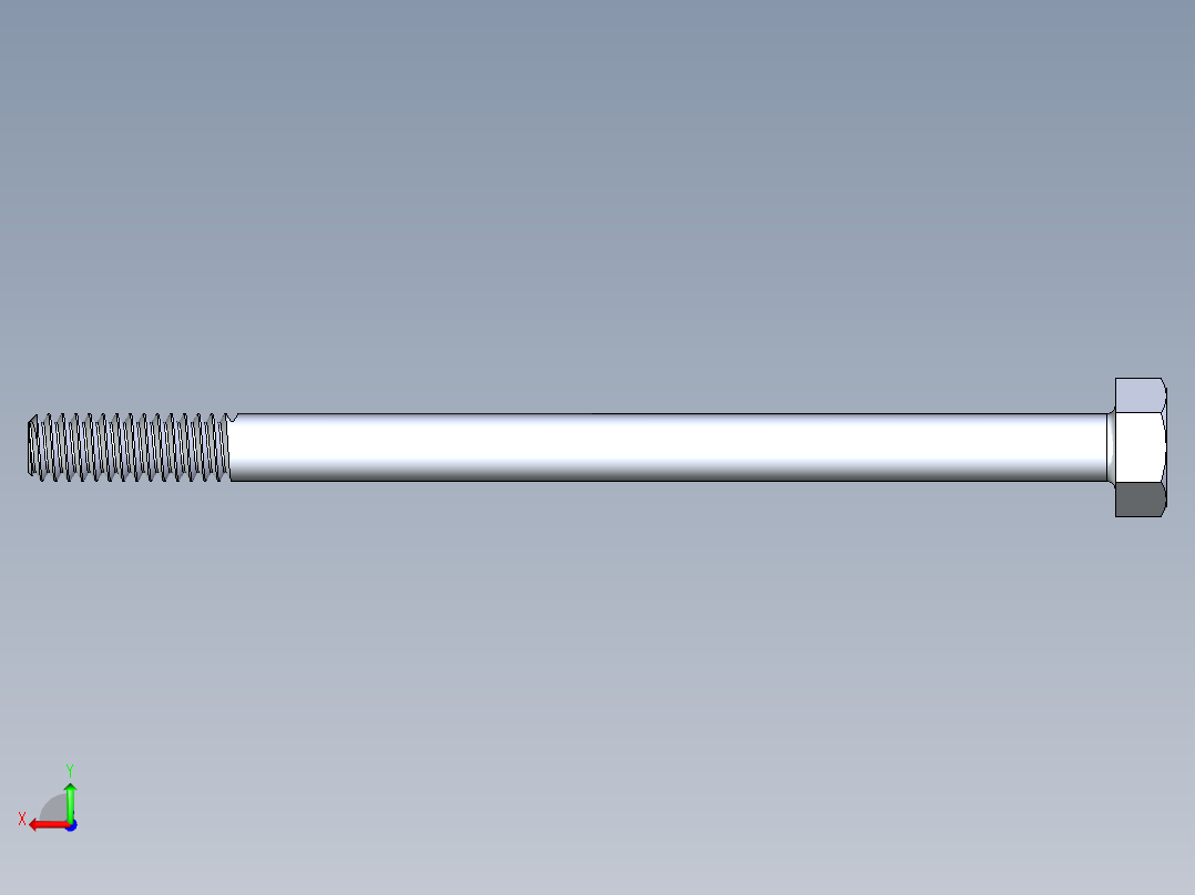 UNC 六角螺栓-Hex Bolt 0.250-20 x 4后视图