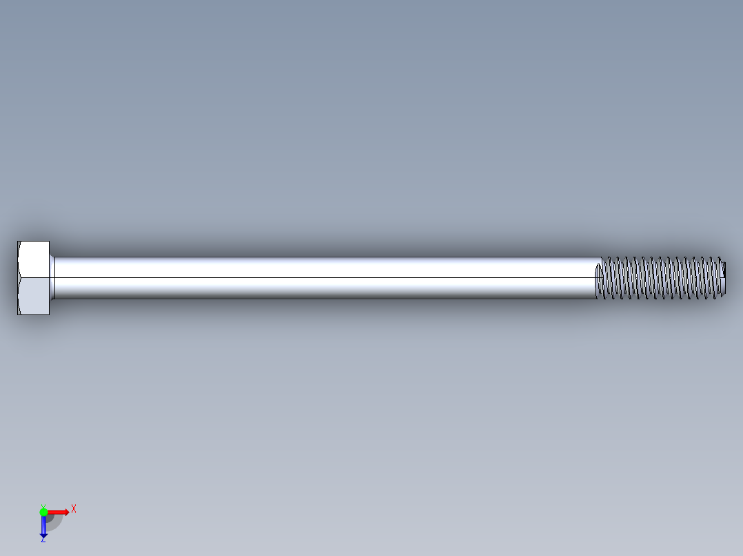 UNC 六角螺栓-Hex Bolt 0.250-20 x 4俯视图