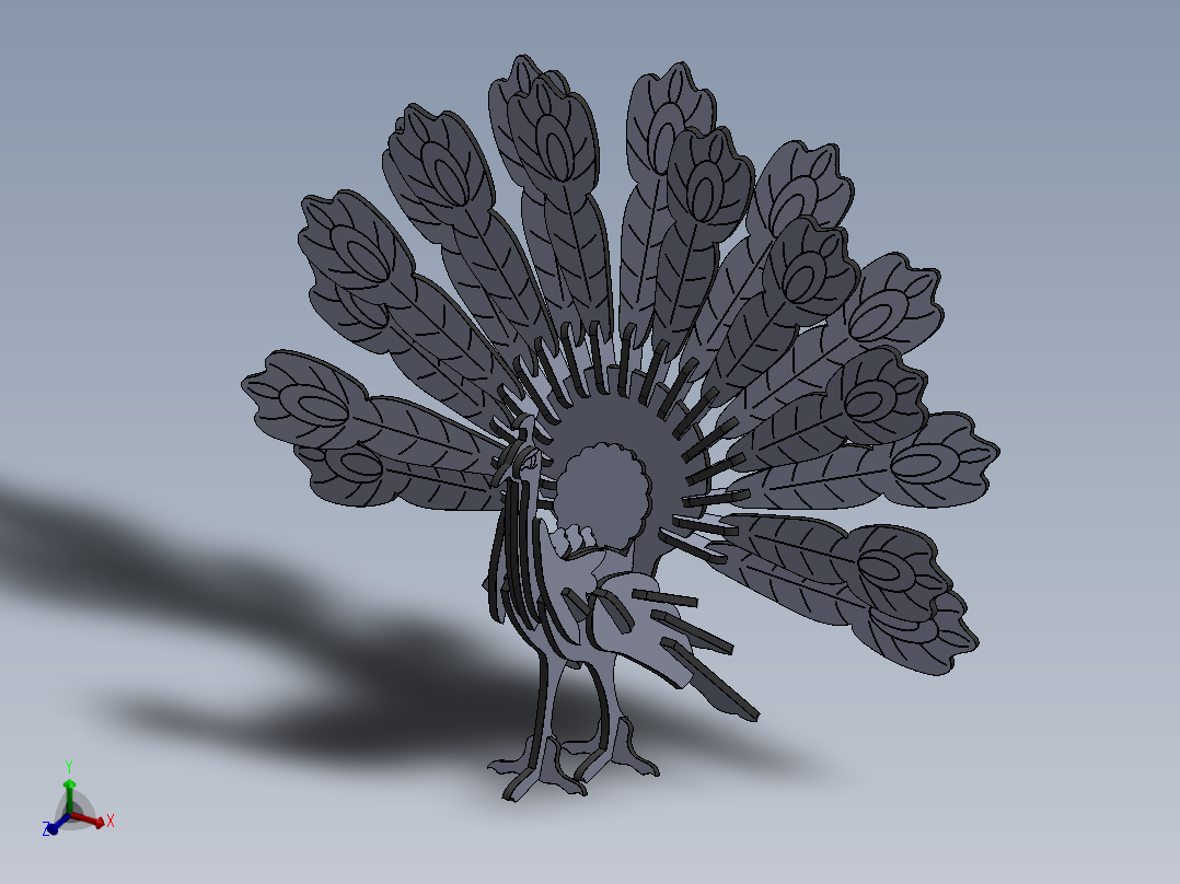 激光下料拼图孔雀AutoCAD, Parasolid, SOLIDWORKS 2016