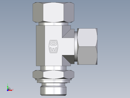 卡套式工业通用硬管接头EO_Adjustable_locknut_run_tee_LEE22ZLRCF前视缩略图