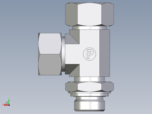 卡套式工业通用硬管接头EO_Adjustable_locknut_run_tee_LEE22ZLRCF后视缩略图
