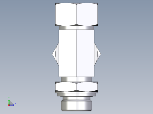 卡套式工业通用硬管接头EO_Adjustable_locknut_run_tee_LEE22ZLRCF左视缩略图