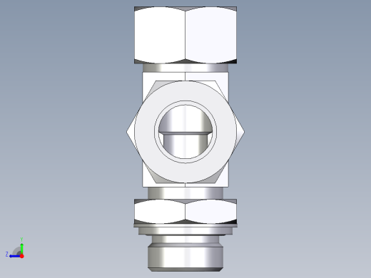 卡套式工业通用硬管接头EO_Adjustable_locknut_run_tee_LEE22ZLRCF右视缩略图