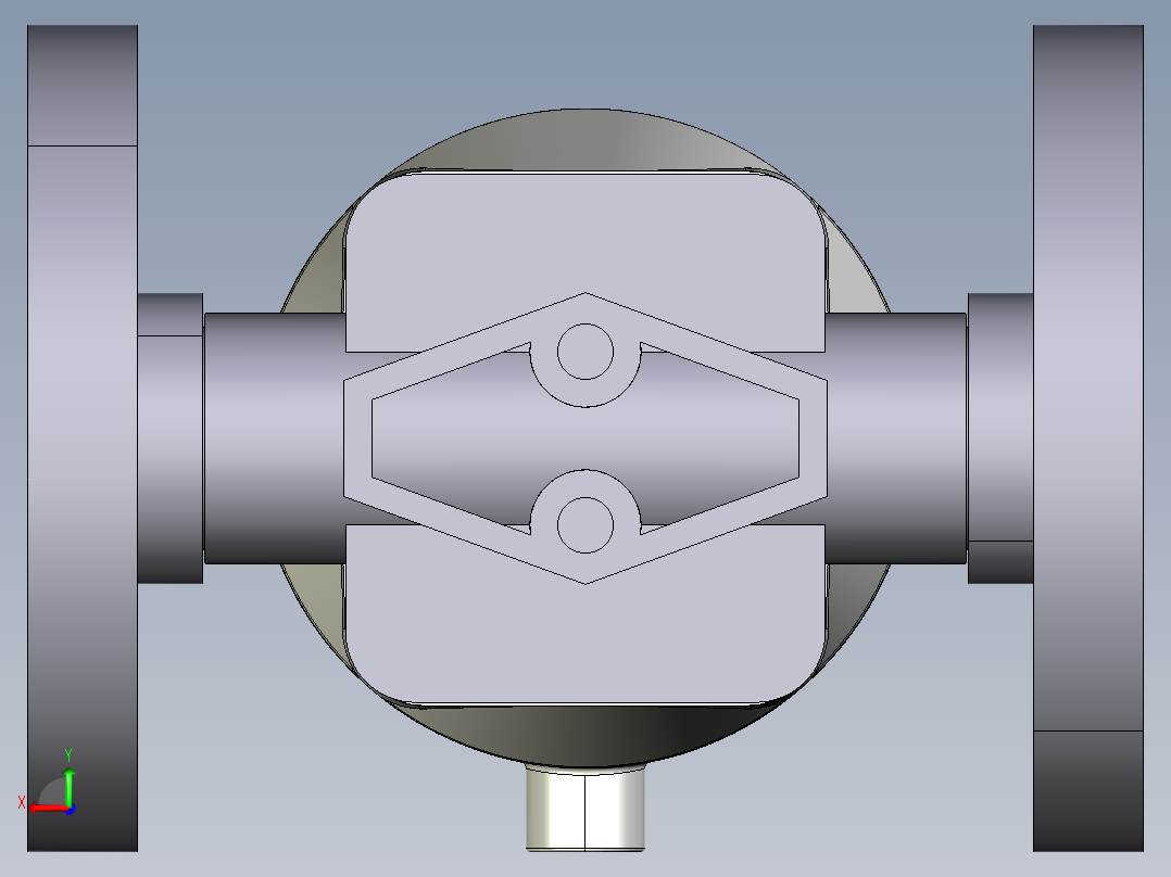 16DKPOVCP NC 气动隔膜阀常闭与固定法兰钻孔PN10 16。面对面根据EN 558-1 PVC-U后视图