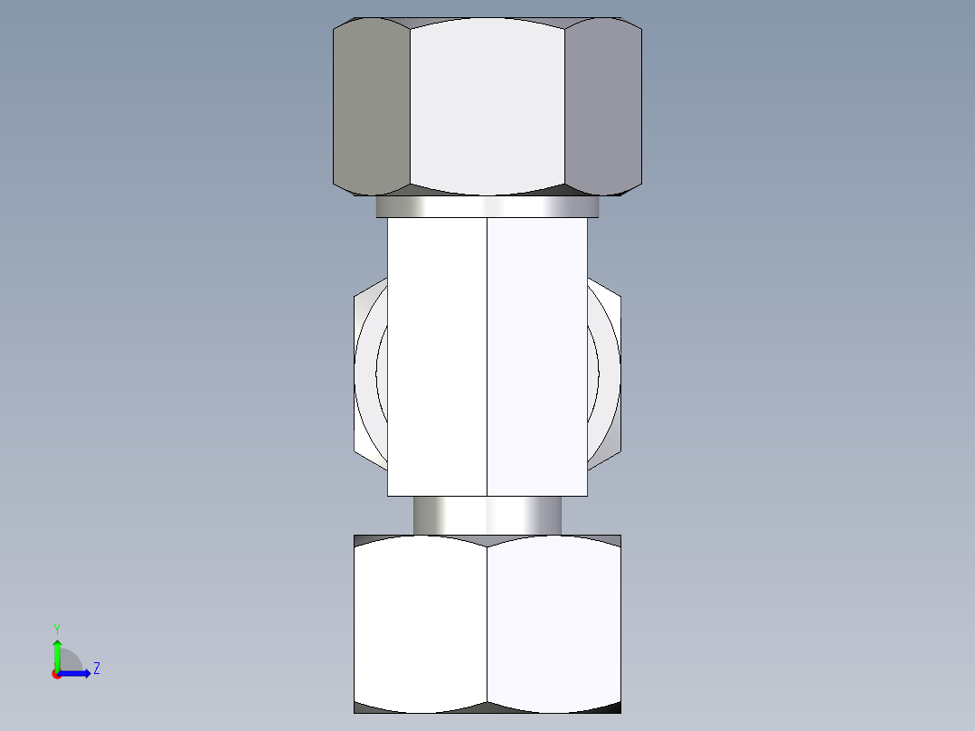 卡套式工业通用硬管接头EO_Standpipe_run_tee_EVL20SCF左视图