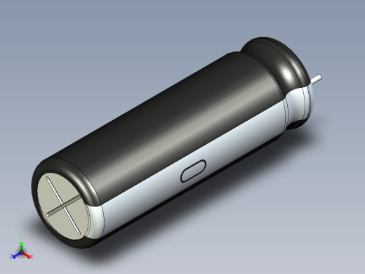 无源元件封装-CAP_RAD_D10x31.5_POL_BK正等轴测缩略图