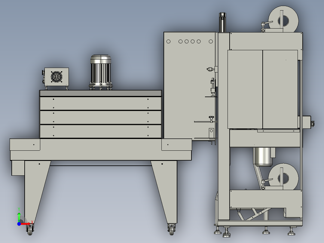 全自动袖口式封切收缩包装机前视图