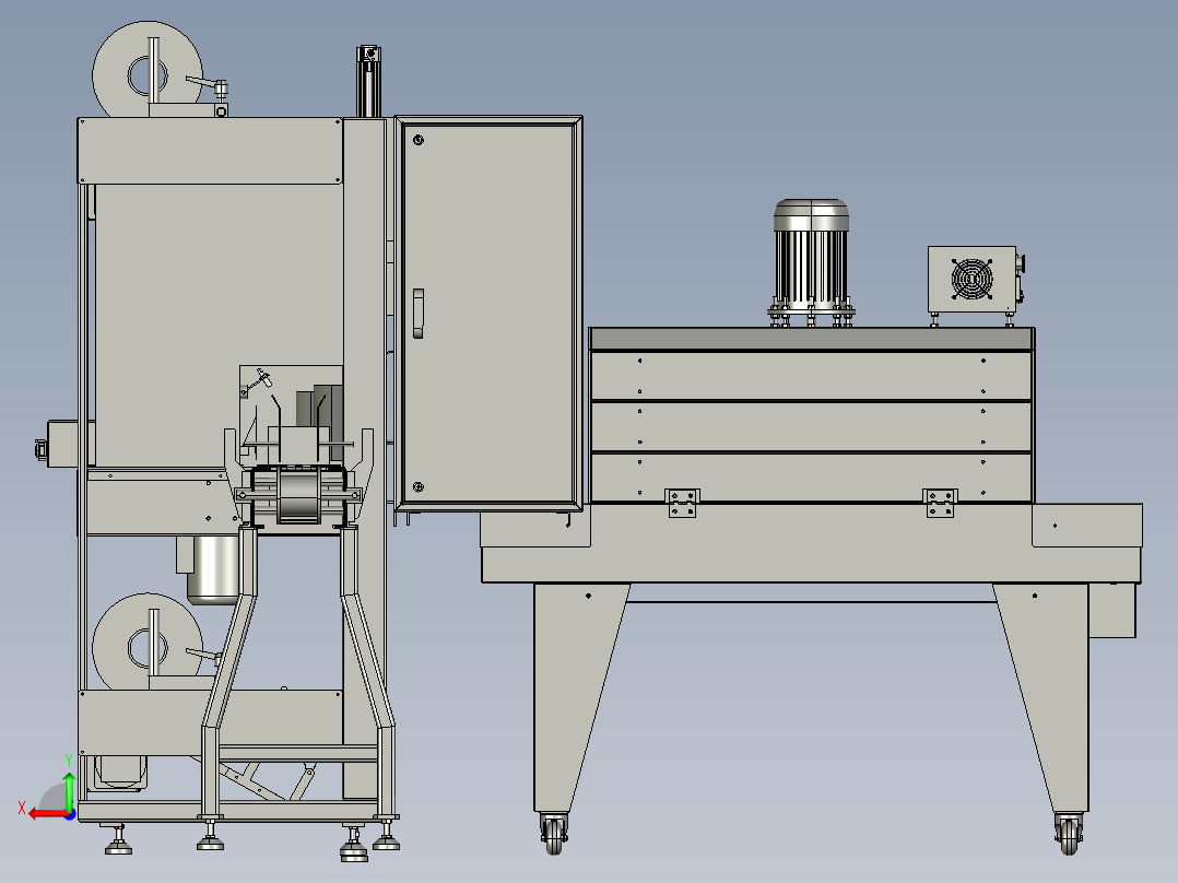 全自动袖口式封切收缩包装机后视图