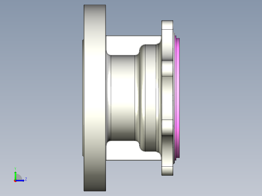 管道手动球阀-水管开关阀-手动阀门User Library-Flange C300DN100_FC300DN100.FCP左视图