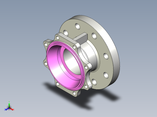 管道手动球阀-水管开关阀-手动阀门User Library-Flange C300DN100_FC300DN100.FCP正等轴测缩略图