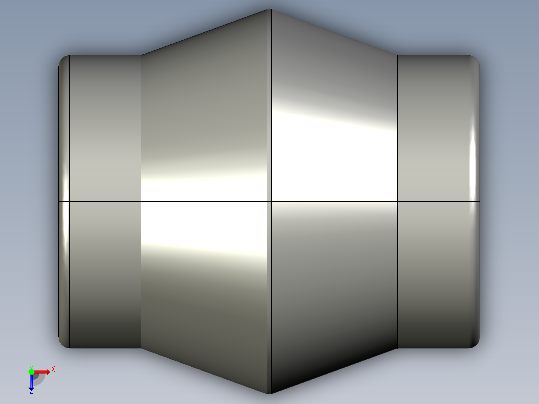 软管与硬管连接用工业通用接头0126_08_00俯视图