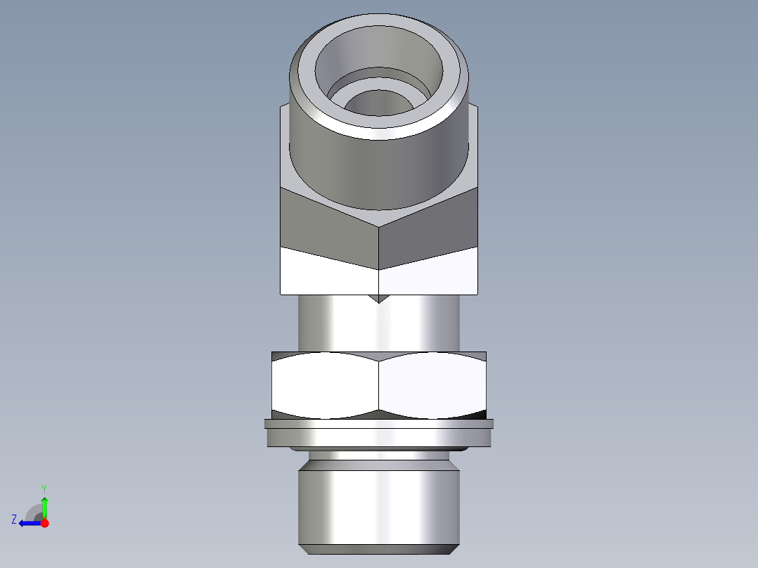 卡套式工业通用硬管接头EO_Adjustable_locknut_45_deg_elbow_VEE12SMOMDCF右视图