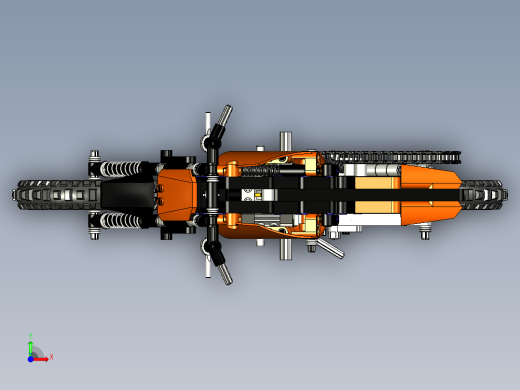 摩托车乐高拼图lego-technics-42007-inventor-stp格式前视缩略图