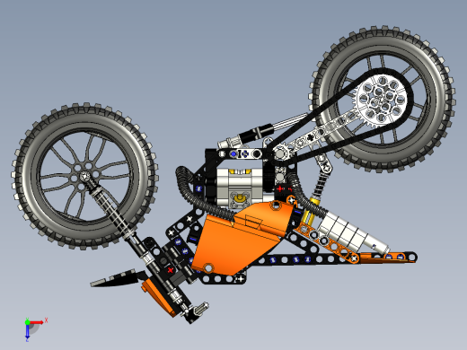 摩托车乐高拼图lego-technics-42007-inventor-stp格式俯视缩略图