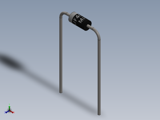 电容器 二极管 电阻器-Recovery Diode UF4007正等轴测缩略图