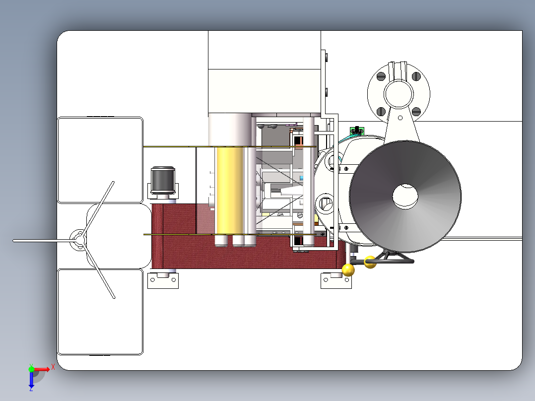 液体颗粒包装机俯视图