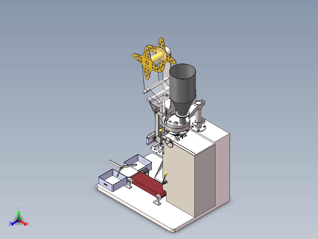 液体颗粒包装机正等轴测图