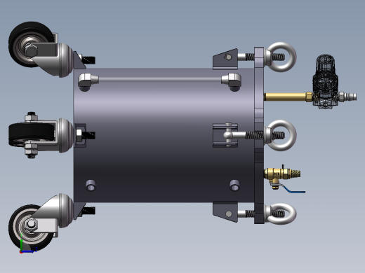 10L不锈钢桶带脚轮sw20可编辑左视缩略图