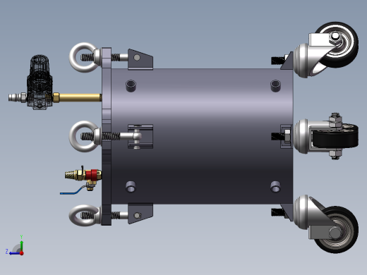 10L不锈钢桶带脚轮sw20可编辑右视缩略图